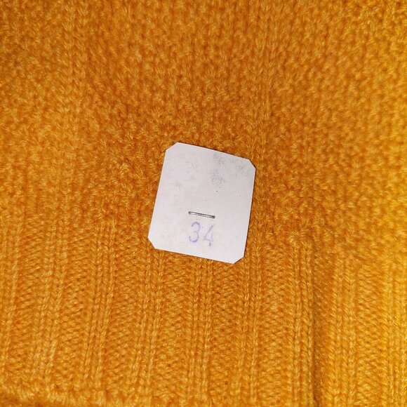 Vintage 1940s-1950s Short Sleeve Mustard Yellow Ribbed Mock Turtleneck Sweater - Picture 7 of 7